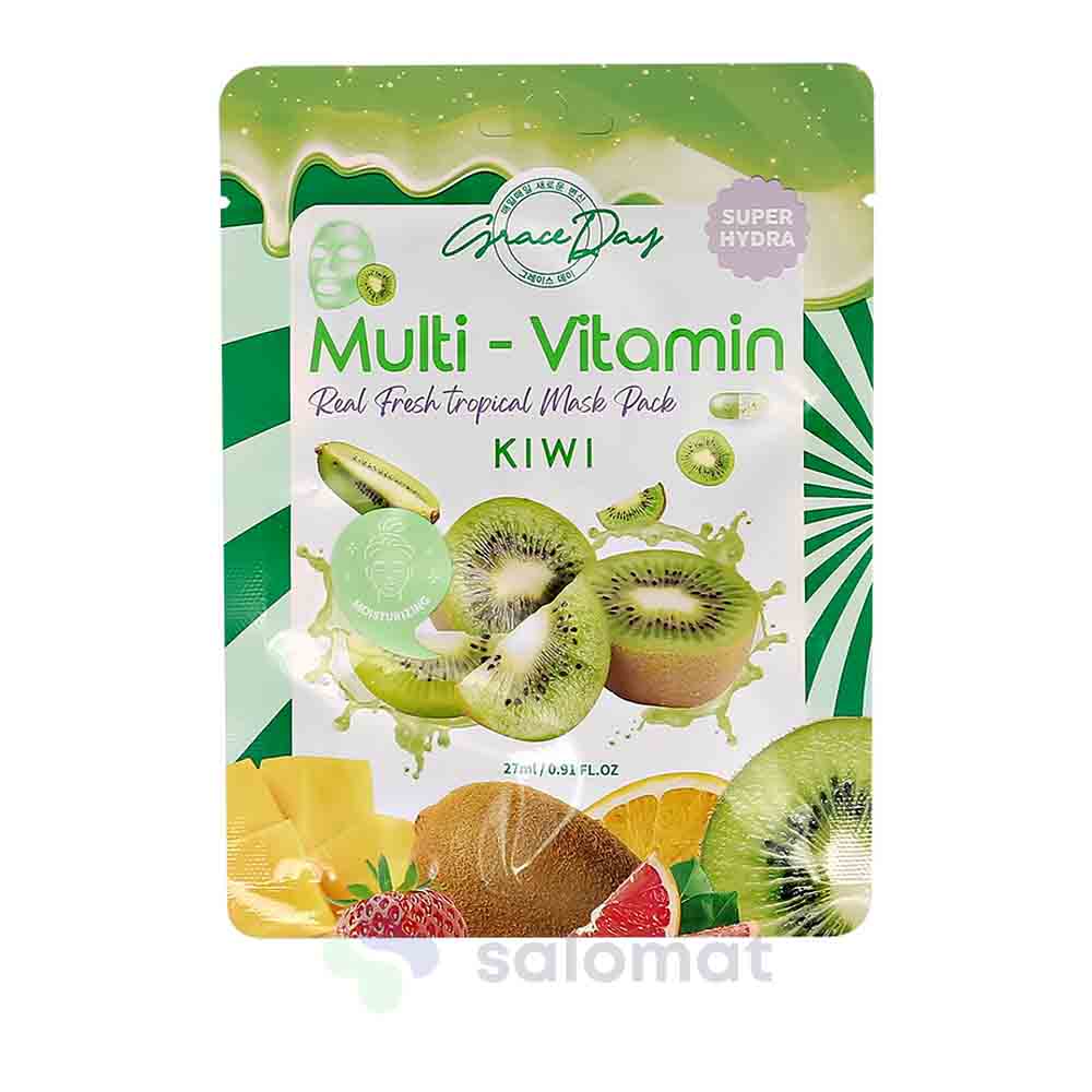 Маска для лица Grace day Multi-Vitamin с экстрактом Киви 27мл